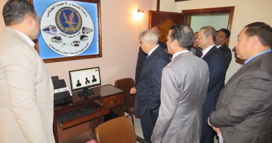 صور.. مدير شرطة النقل يفتتح وحدة المتابعة والإحصاء الجنائى بالإدارة