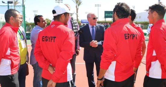 صور.. محافظ جنوب سيناء يهنئ منتخب مصر بالفوز على النرويج فى ختام كاس ديفيز للتنس