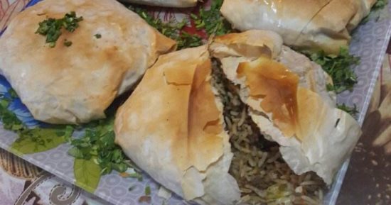طريقة عمل أوزى اللحم بالجلاش