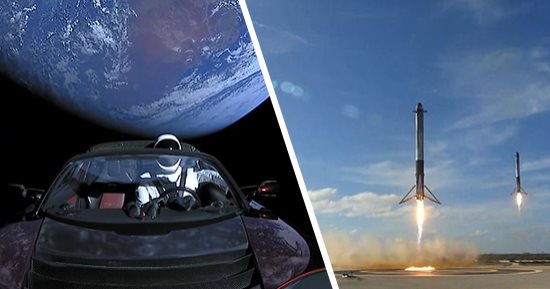 تفاصيل إطلاق أقوى صاروخ بالعالم.. "سبيس إكس" تنجح فى مهمة انتظرها الملايين.. Falcon Heavy أطول من عمارة 27 دورا ويعمل بقوة 27 محركا.. والشركة تنجح فى إرسال أول سيارة للفضاء من نوعية "تسلا رودستر".. صور وفيديو