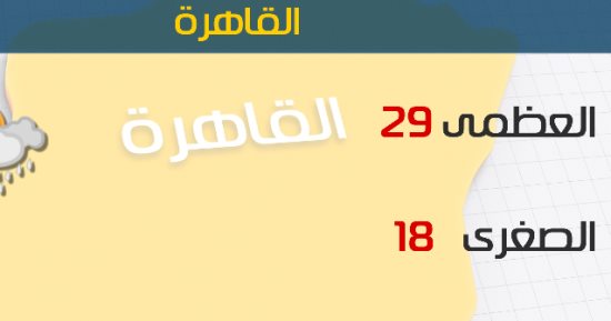 الأرصاد: طقس اليوم دافئ نهارًا .. والعظمى بالقاهرة 29 درجة