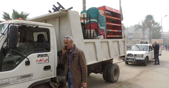 إزالة 640 حالة تعدى وإشغال طريق فى حملة بالمنطقة الأثرية بالهرم 