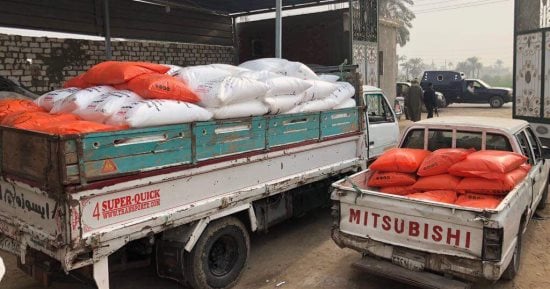 ضبط سائق بحوزته 2 طن أسمدة مدعمة قبل بيعها فى السوق السوداء بالفيوم