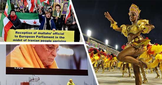 صور.. العالم هذا الصباح.. رئيس وزراء الهند يفتتح معبدا هندوسيا فى الإمارات.. إيرانيون يتظاهرون فى بروكسل احتجاجا على زيارة مسئول من طهران بلجيكا.. وعواصم العالم تتزين بالكرنفالات فى "أسبوع الاحتفالات"