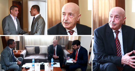 رئيس البرلمان الليبى: سيف الإسلام القذافى فى الزنتان.. نثمن دور مصر فى إعادة إعمار ليبيا.. عقيلة صالح لـ"اليوم السابع": الدستور أولا ومصرون على إجراء الانتخابات خلال العام الجارى.. والسراج مفروض بـ"حكومة وصاية"