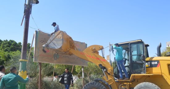 حملة مكبرة لإزالة التعديات على أملاك الدولة فى الخارجة