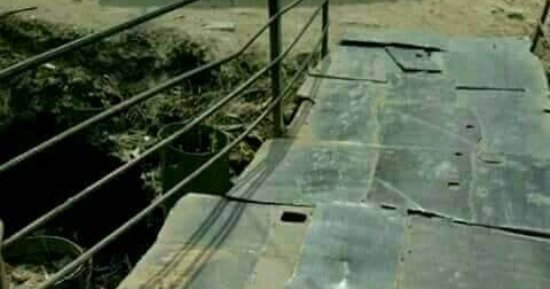 صور.. تهالك كوبرى بقرية كفر الضبعى فى العياط وتلف أسواره ينذر بانهياره
