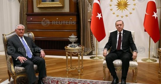 صور.. مسئولون أتراك: أردوغان أبلغ تيلرسون "بوضوح ما تريده" أنقرة"