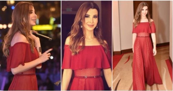 تعرف على تفاصيل إطلالة نانسى عجرم بفستان أوف شولدر ناعم بتوقيع "جورج حبيقة"