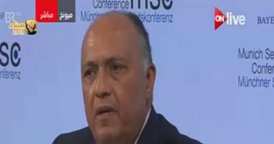 سامح شكرى: دول بالمنطقة تبرر الإرهاب ومصر تشن حملة للتخلص منه بسيناء