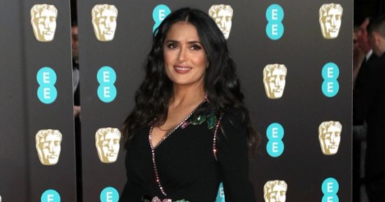 صور.. سلمى حايك بإطلالة محتشمة بحفل الـBAFTA