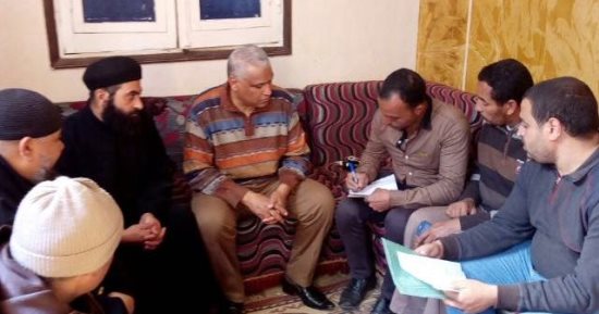 التضامن توجه بزيارة مصابى حريق كنيسة قرية الناصرية ببنى مزار