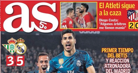 صحافة أوروبا بين خماسية ريال مدريد بشباك بيتيس فى الليجا وموقعة تشيلسى وبرشلونة بدورى أبطال أوروبا.. تشيلسى يرفض بيع باتشواى إلى دورتموند.. وأنشيلوتى يرفض خلافة إيمرى فى تدريب باريس سان جيرمان