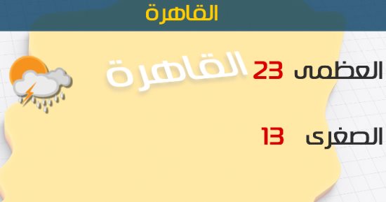الأرصاد: طقس اليوم دافئ على معظم الأنحاء.. والعظمى بالقاهرة 23 درجة