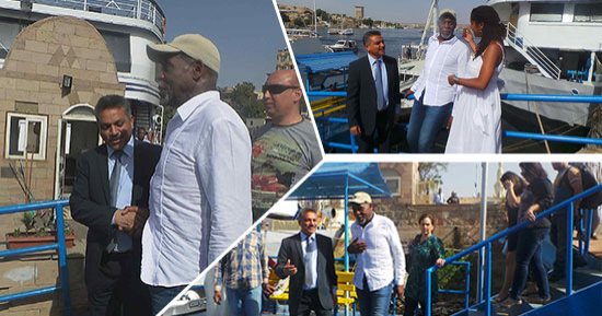 الممثل الأمريكى دانى جلوفر يمنح نفسه الجنسية المصرية خلال زيارته لأسوان.. استقبال حافل بالأغانى النوبية ومشروب الدوم والكركديه.. ويؤكد: أتمنى تجسيد دور رمسيس الثانى.. والمحافظ يهديه رأسى نفرتيتى وتوت عنخ أمون