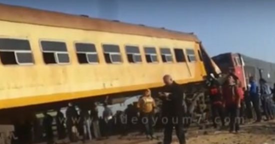 اصابة 4 أشخاص فى حادث اصطادم قطار بمحطة مصر بالإسكندرية