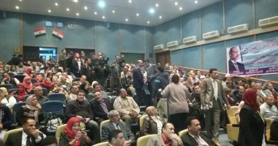 شركة مياه الشرب بدمياط تنظم مؤتمرا عماليا لتأييد الرئيس السيسي