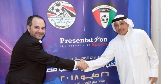 رئيس بريزنتيشن يوقع عقود ودية المنتخب مع الكويت فى مايو المقبل