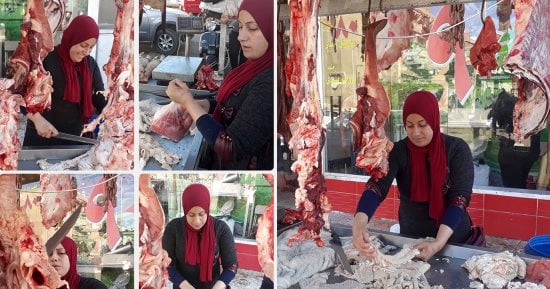 صور.. "المرأة والساطور".. سكاكين اللحمة فى بورسعيد بين الأيادى الناعمة.. أول "جزارة" بالمدينة: زوجى علمنى أصول الشغلانة.. "شيماء": الواحد لو حط فى دماغه أى شغل هيشتغل.. والناس مفكرة الجزارة صعبة بس احنا مبنغلبش