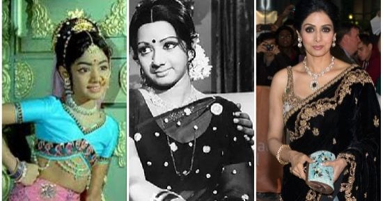 من الشباب للشيخوخة.. 16 صورة ترصد أناقة الفنانة الهندية الراحلة سيريديفى كابور