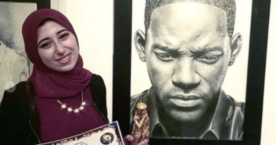 فنانة مصرية ترسم ويل سميث.. والأخير ينشر الصور على "إنستجرام" ويشكرها