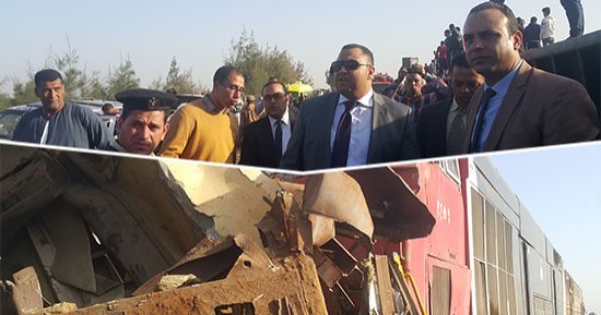 صور.. تطورات جديدة فى حادث قطار البحيرة.. اللجنة الخماسية تبدأ فى ممارسة عملها لكشف أسباب وقوع حادث تصادم بقطارى خط المناشي بالبحيرة.. وإخلاء سبيل سائق قطار الركاب ومساعده.. وتجديد حبس عامل التحويلة 15 يوما