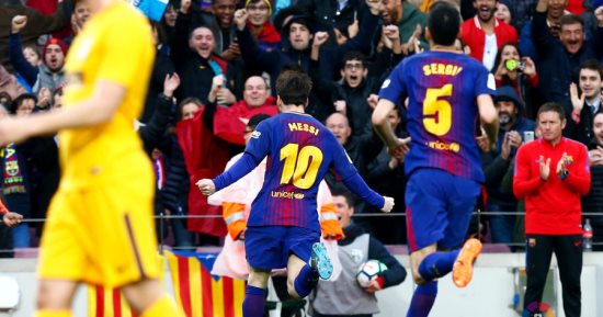 برشلونة يتفوق على أتلتيكو مدريد فى الشوط الأول بهدف ميسى التاريخى