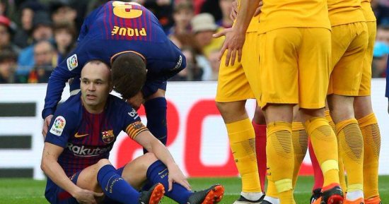 برشلونة يكشف عن حجم إصابة قائده أندريس إنييستا 