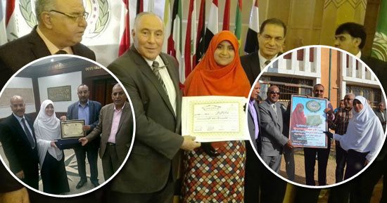 صور.. الأقصر تحتفى بالطالبة الأولى بالعالم العربى فى مسابقة التحدث بالعربية الفصحى.. المحافظ يكرم آلاء حجاج ووكيل التعليم ومدرستها ينظمون احتفالية.. والفائزة تؤكد: اللهجة الصعيدى ساعدتنى