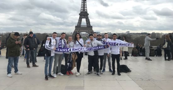 شاهد.. جماهير ريال مدريد فى شوارع باريس لدعم الملكى أمام سان جيرمان