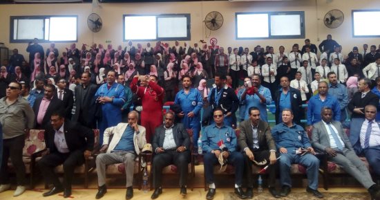 العاملون بالعامة للبترول بغارب ينظمون مؤتمرا حاشدا لتأييد الرئيس فى الانتخابات