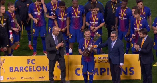 شاهد.. برشلونة يتوج بأول بطولة محلية فى الموسم أمام إسبانيول