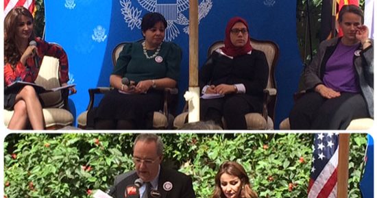 السفارة الأمريكية تحتفل باليوم العالمى للمرأة.. القائم بأعمال السفير: اليوم يذكرنا بالتحديات التى نحتاج مواجهتها.. و"التحرش الجنسى" يستحوذ على النقاش.. ومؤلفة كتاب عاوزة أتجوز: قضية تمس جميع طبقات المجتمع