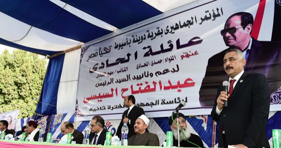 وكيل مجلس النواب فى مؤتمر جماهيرى لدعم السيسي: استطاع ان يعبر بنا لبر الأمان