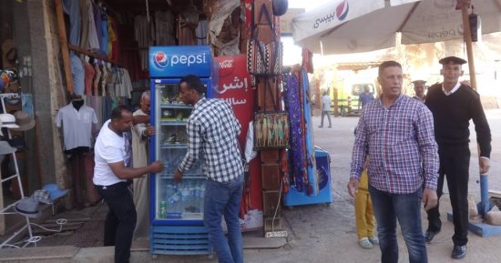صور.. حملة لإزالة إشغالات 46 محلًا داخل ساحة معابد الكرنك بالأقصر
