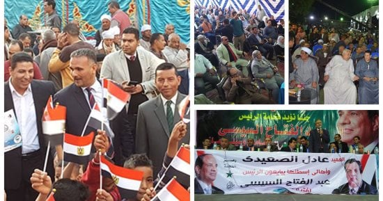 مؤتمرات جماهيرية بدمياط والمنوفية وسوهاج والأقصر لدعم السيسى فى انتخابات الرئاسة