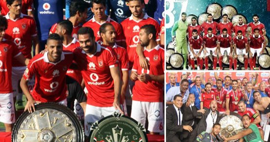الأهلى بطلاً للدورى للمرة الأربعين.. الأحمر يحصد النجمة الرابعة بجدارة.. يتصدر الجدول بـ75 نقطة.. أقوى هجوم بـ67 هدفا.. أقوى دفاع بـ15 هدفا.. حقق 24 فوزا.. تعادل 3 مرات.. خسر مباراة واحدة.. والبدرى يحطم الأرقام