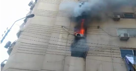 صور.. حريق شب فى شقة سكنية بمصر الجديدة دون خسائر فى الأرواح