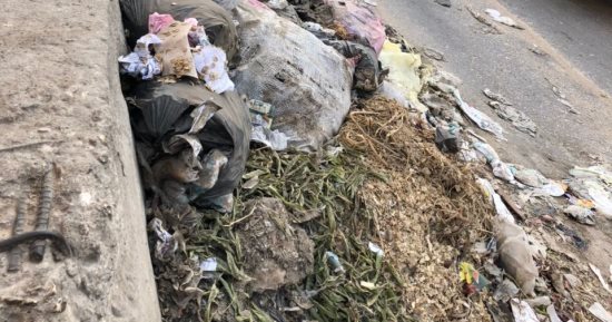 قارئ يشكو من تراكم القمامة على الطريق الدائرى للمحلة الكبرى