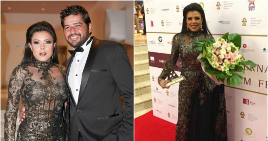 ناهد السباعى بإطلالة مصرية أصيلة فى مهرجان بيروت لسينما المرأة