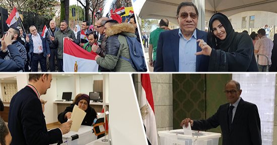 صور.. مشاهير مصر بالخارج يلبون النداء.. المستشار عبد المجيد محمود يدلى بصوته فى أبو ظبى.. وهانى عازر ينتخب ببرلين.. وشقيقة عدلى منصور فى نيويورك.. وأحفاد عمر مكرم يصوتون للسيسى بميلانو والنمسا وأمريكا