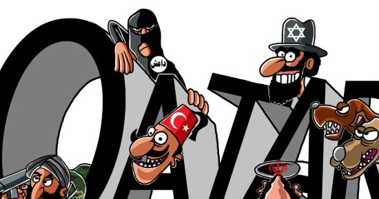 تداول كاريكاتير يفضح تعاون "ثلاثى الشر" قطر وإسرائيل وتركيا مع داعش