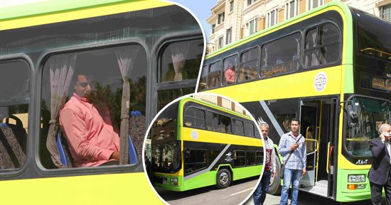 صور.. بدء تشغيل الأتوبيس بدورين فى شوارع العاصمة.. مكيف ومزود بـ WiFi وكاميرات مراقبة ويتسع لـ71 راكبا والتذكرة بـ 5 جنيهات.. محافظ القاهرة: تشغيله على خطى "حدائق القبة -الجامعة الأمريكية"و"المرج التجمع الثالث"