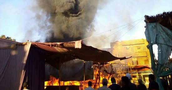 اندلاع حريق بسوق خضروات بمركز إدفو والحماية المدنية تدفع بـ3 سيارات إطفاء 