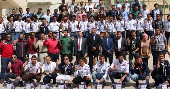 رئيس جامعة بنى سويف يشهد حفل ختام المهرجان الكشفى لجوالى كليات الجامعة