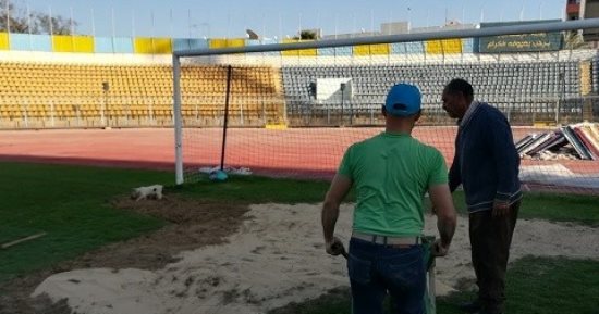 صورة.. الإسماعيلى يستغل توقف الدورى لرفع كفاءة ملعبه