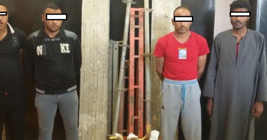 ضبط تشكيل عصابى لسرقته معدات وأدوات حديدية من مشروع قناطر أسيوط الجديدة