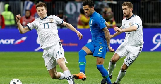 مجموعة مصر.. روسيا تتعادل مع البرازيل فى شوط أول مثير