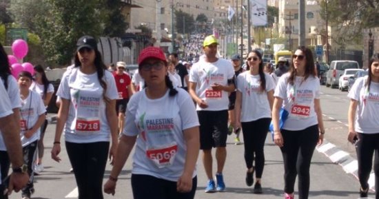 صور.. انطلاق ماراثون فلسطين الدولى السادس "اركضوا للحرية" ببيت لحم