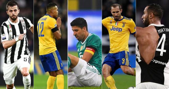 يوفنتوس مهدد بفقدان 5 نجوم أمام ريال مدريد بدورى الأبطال